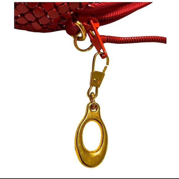 Vintage 70s Exotic Red Mesh Evening Bag - Picture 9 of 9